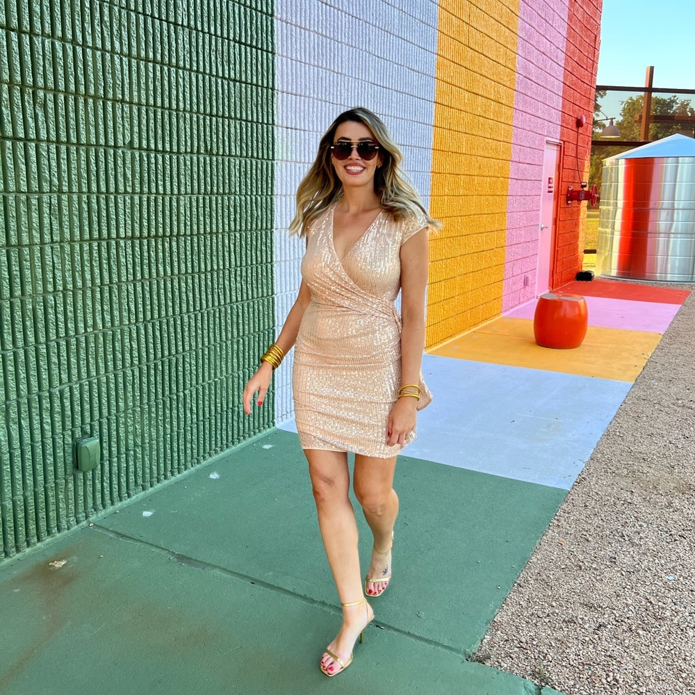 NWOT Champagne Sparkly Dress